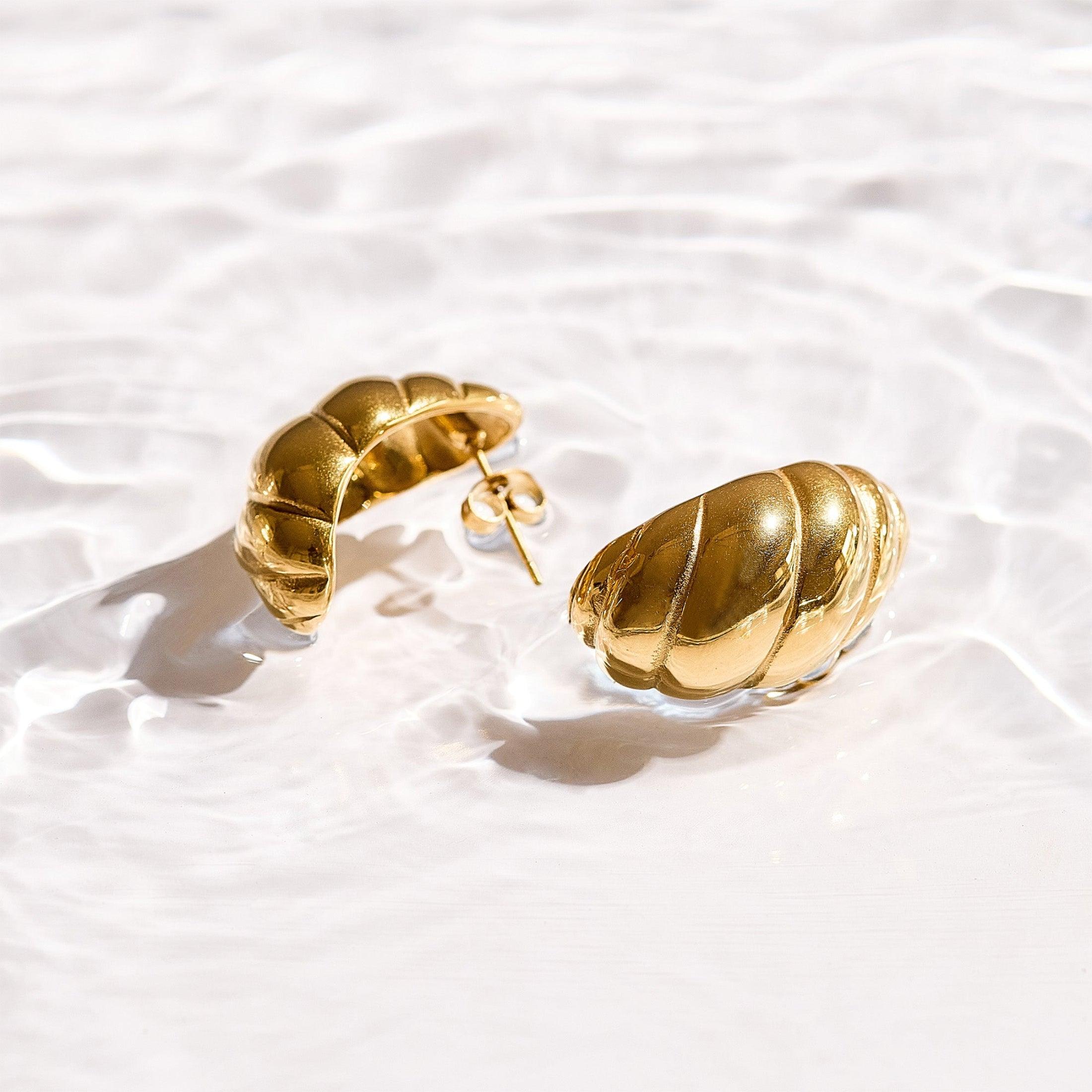 Twist Shell Dome Earrings - Image 4