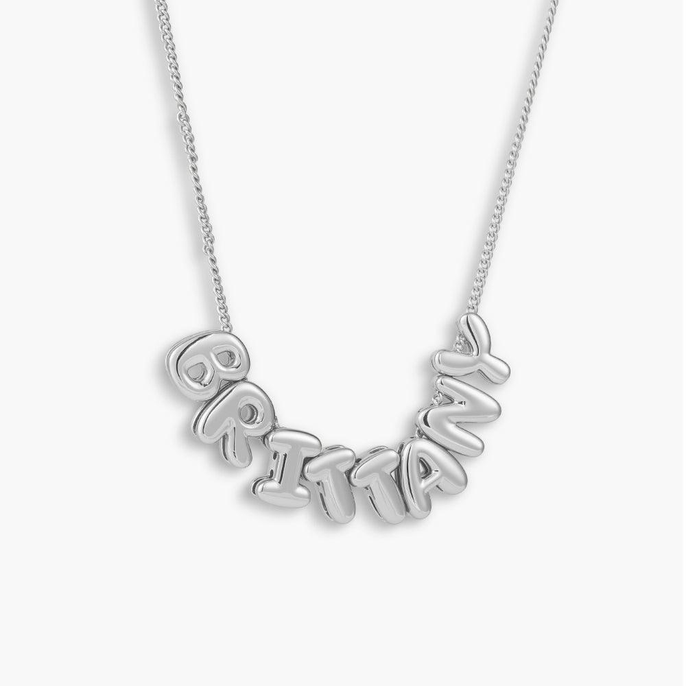 Custom/Personalized Bubble Letter Name Necklace - Image 3