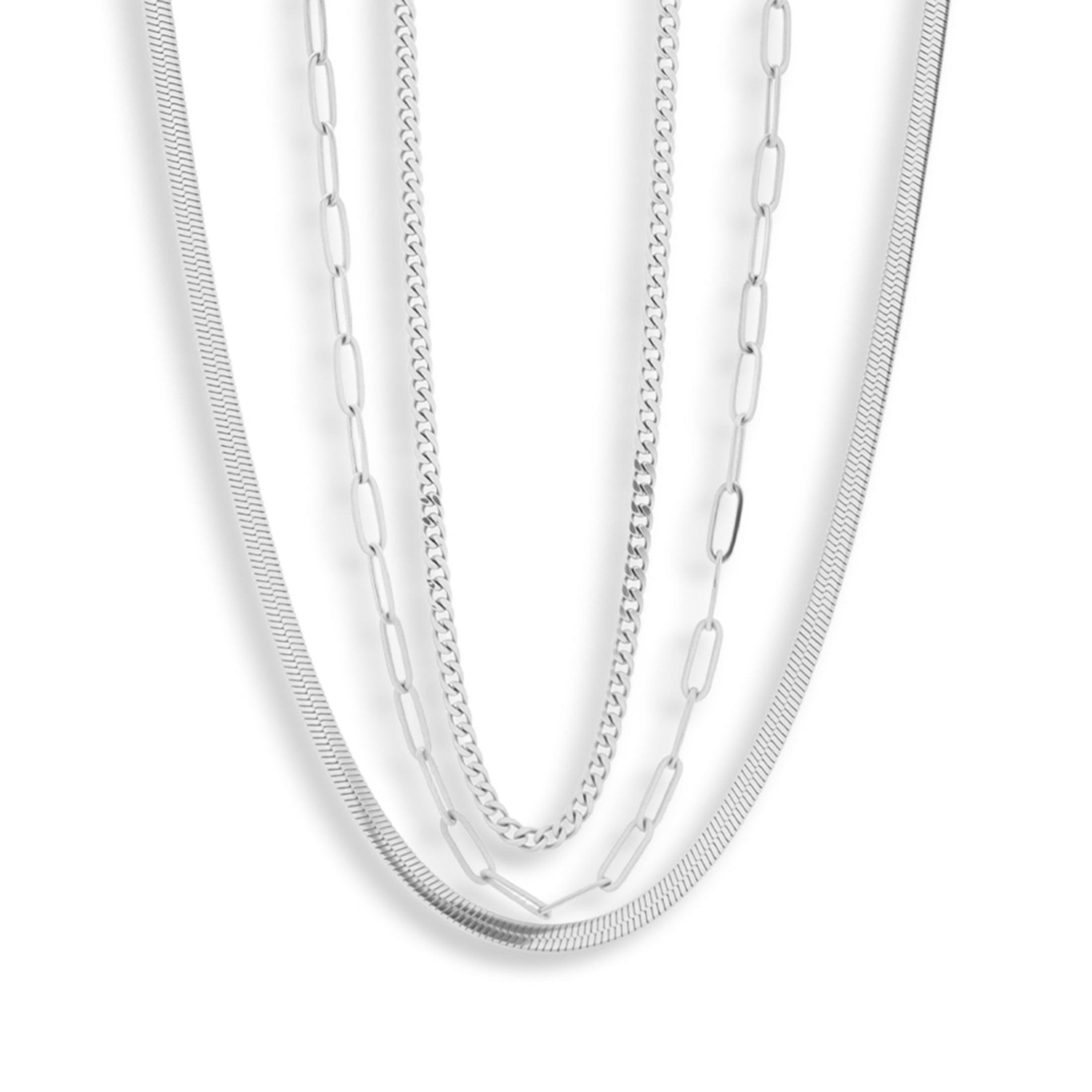 Triple Layer Chain Necklace Set - Image 3