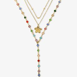 Alternative view of Sunset Glow Rainbow Necklace Set