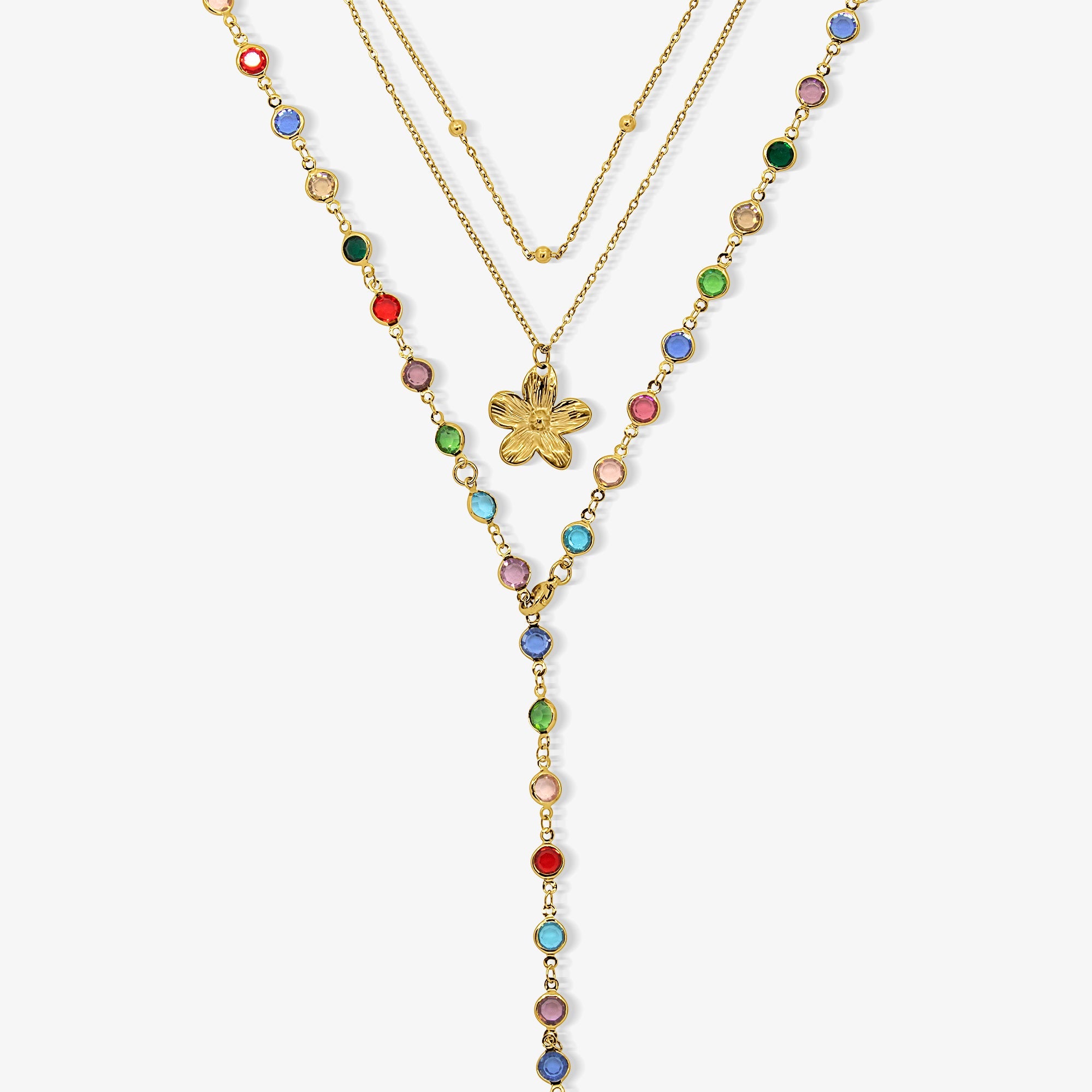 Sunset Glow Rainbow Necklace Set - Image 2