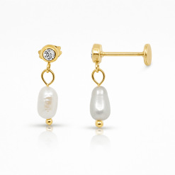 Alternative view of Pearl Glow Drop Flat Back Earrings