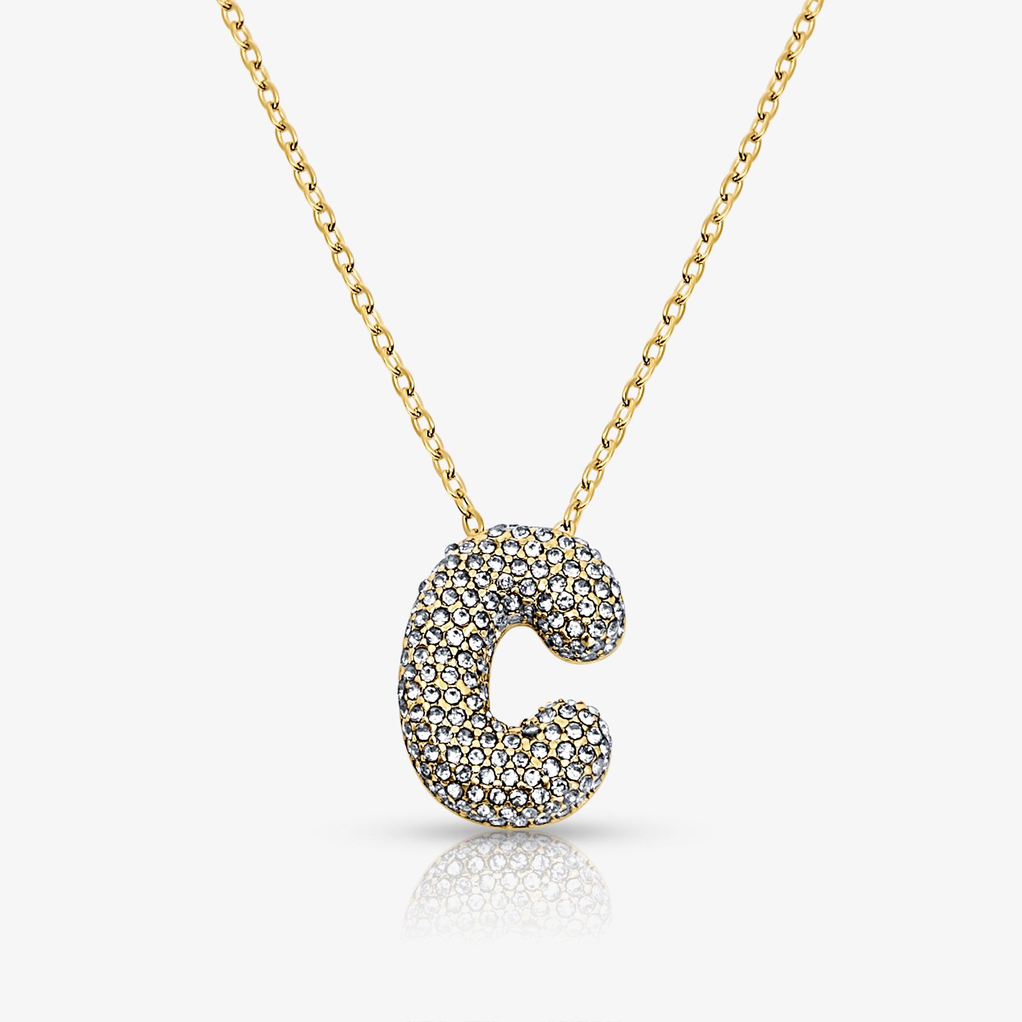 Pave Bubble Letter Necklace - Image 5
