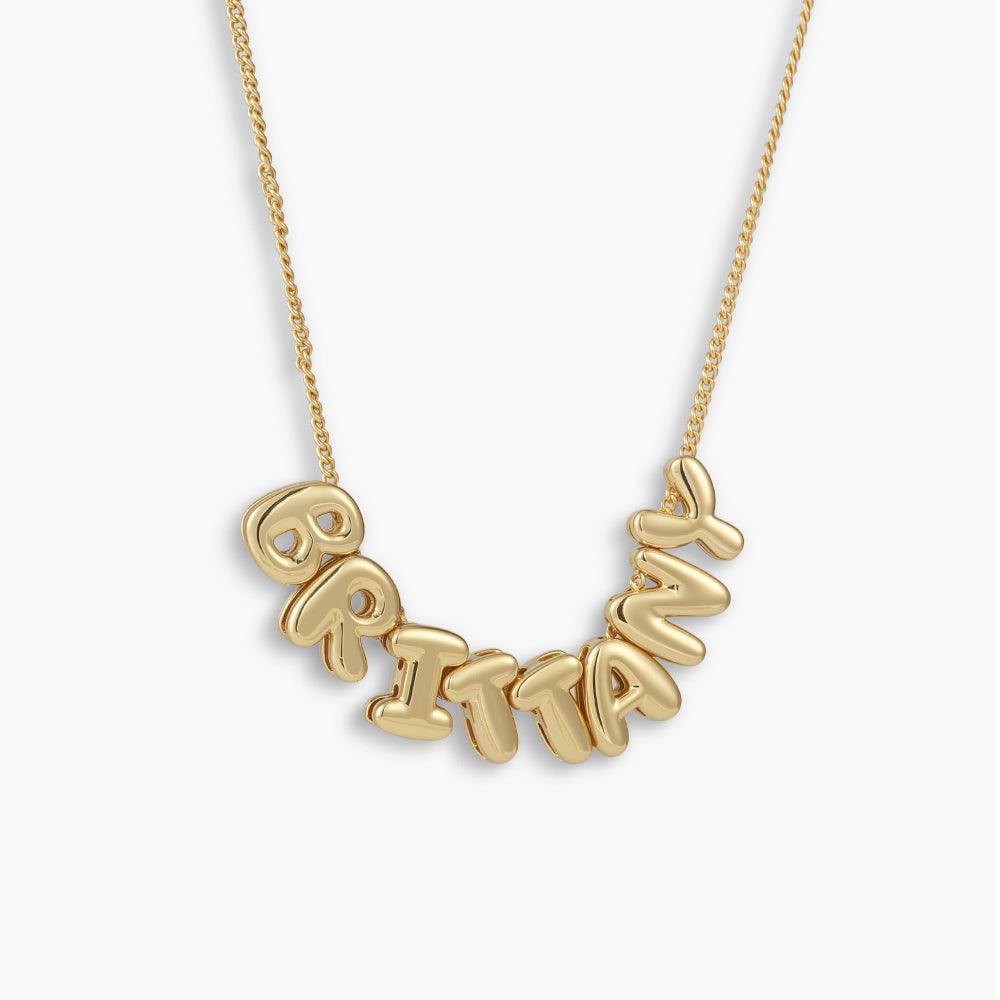 Custom/Personalized Bubble Letter Name Necklace - Image 2