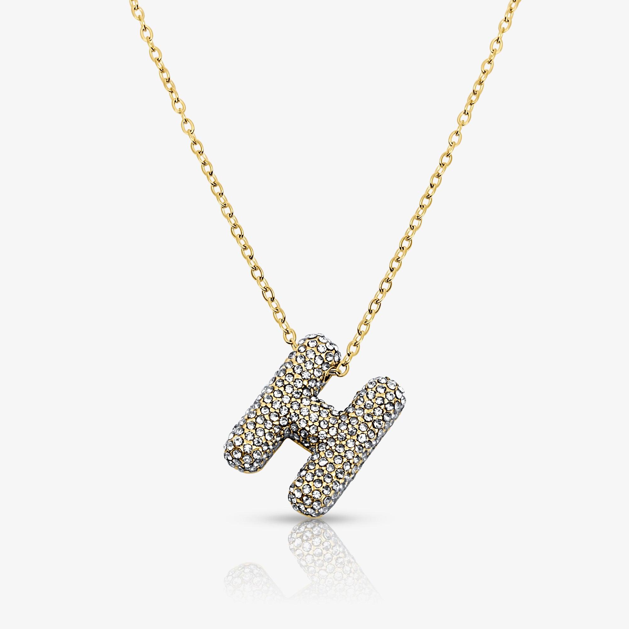 Pave Bubble Letter Necklace - Image 7