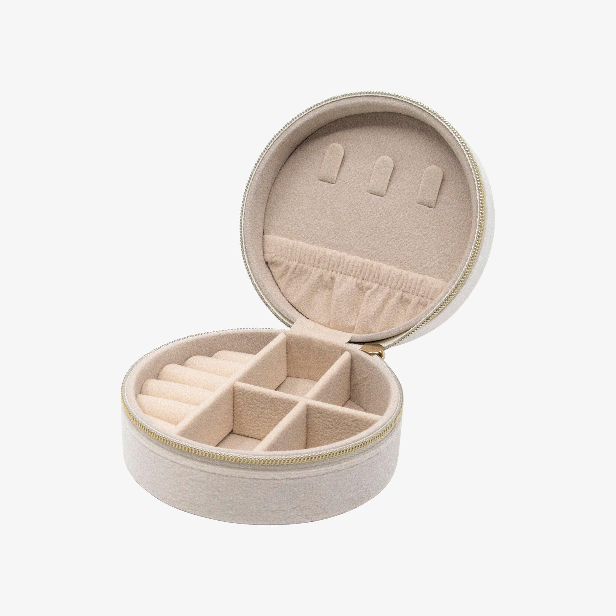 Round Velvet Travel Jewelry Case - Image 3