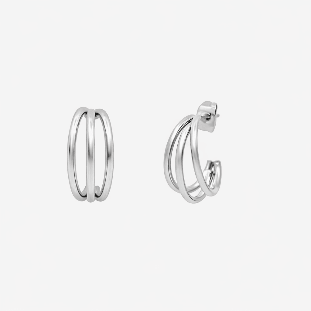 Triple Charm Hoop Earrings - Image 3