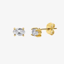 Alternative view of Twinkling Star Oval Stud Earrings
