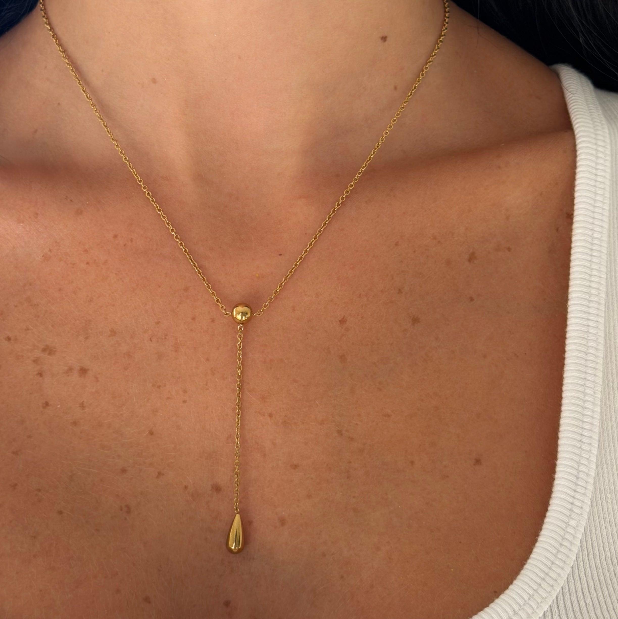 Luna Drop Lariat Necklace - Image 2
