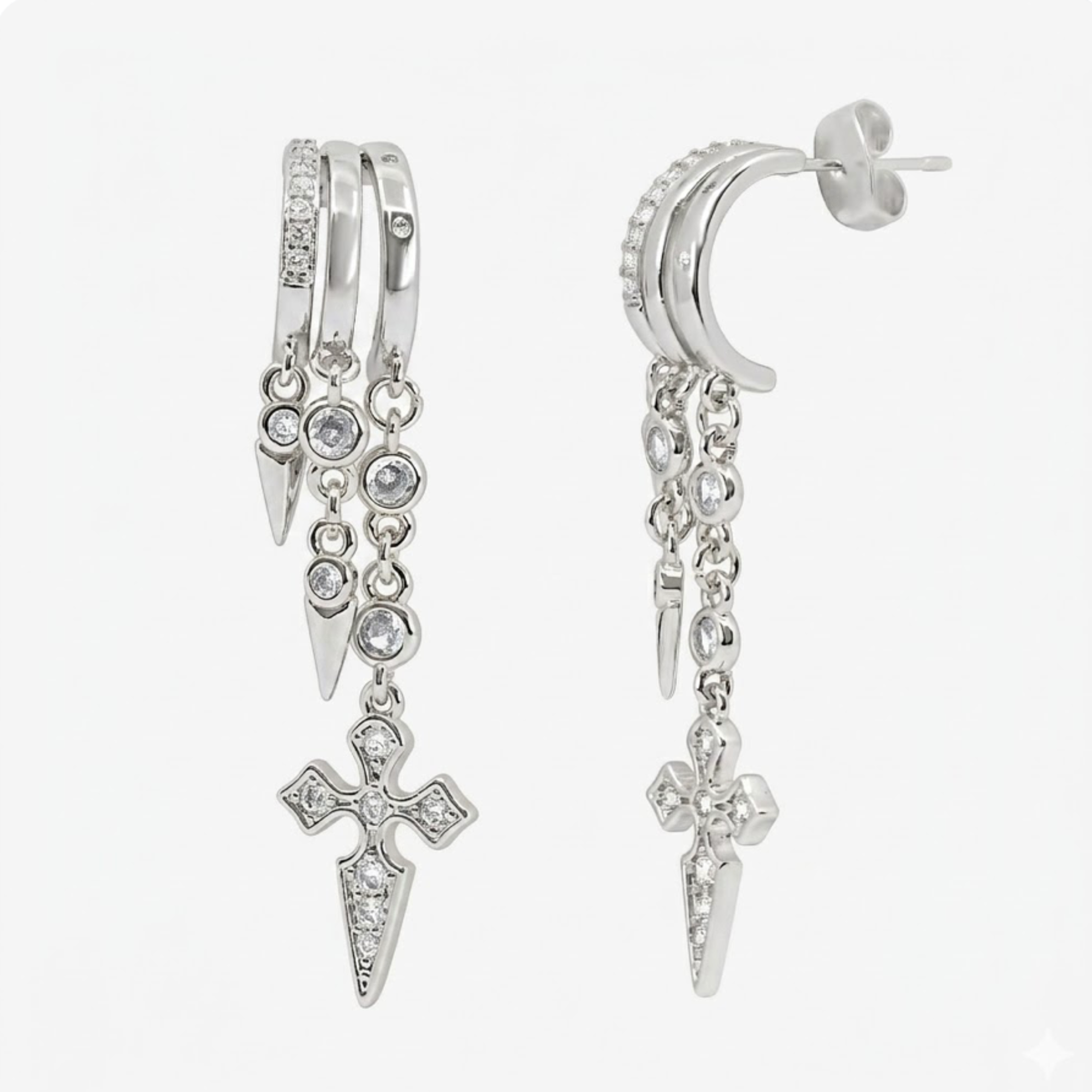 Sparkle Drop Charm Earrings - Image 4