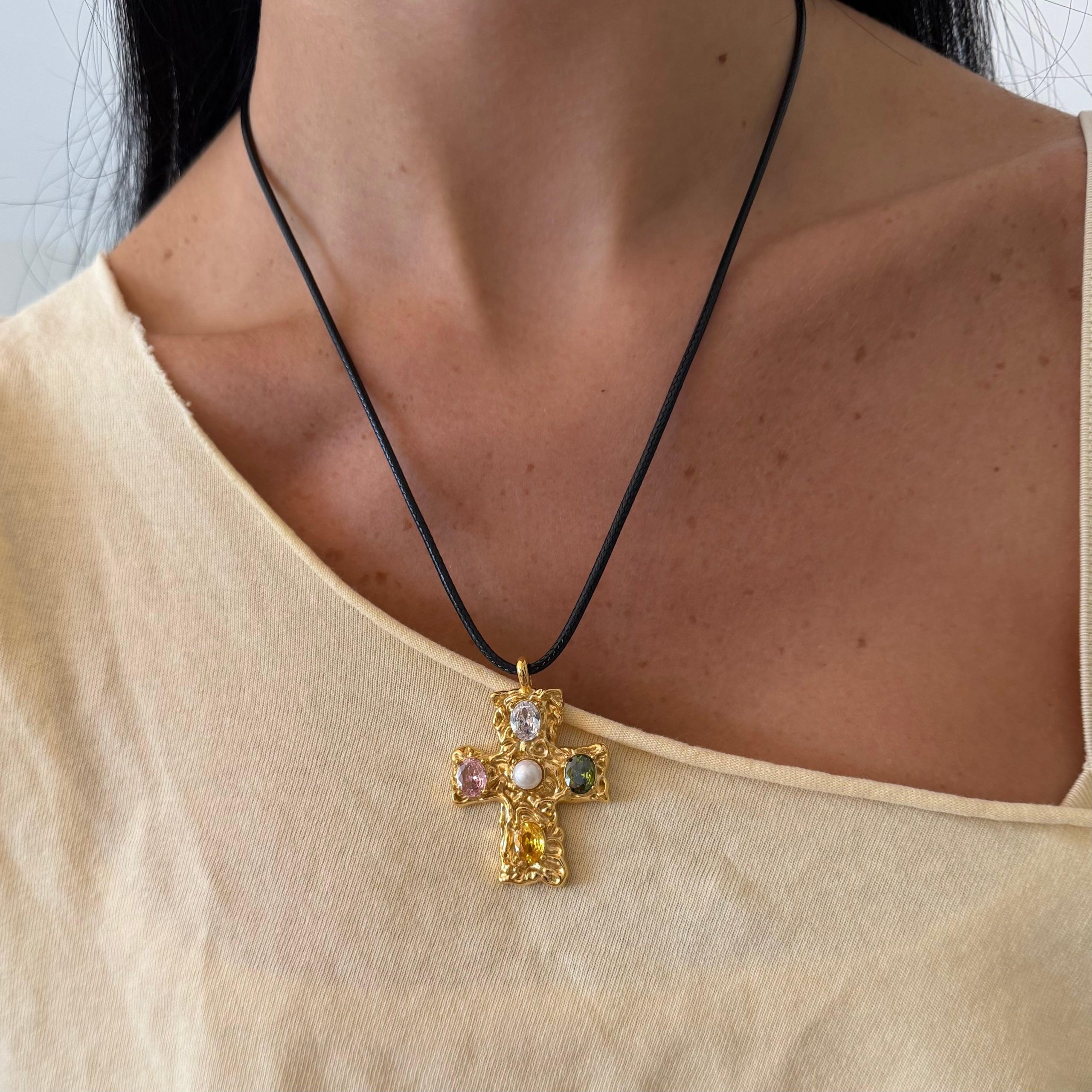 Popstar Cross Cord Necklace - Image 7