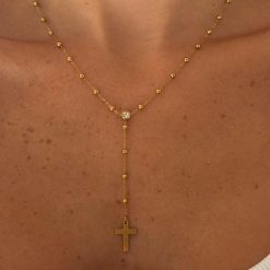 Alternative view of Alessia Lariat Cross Necklace