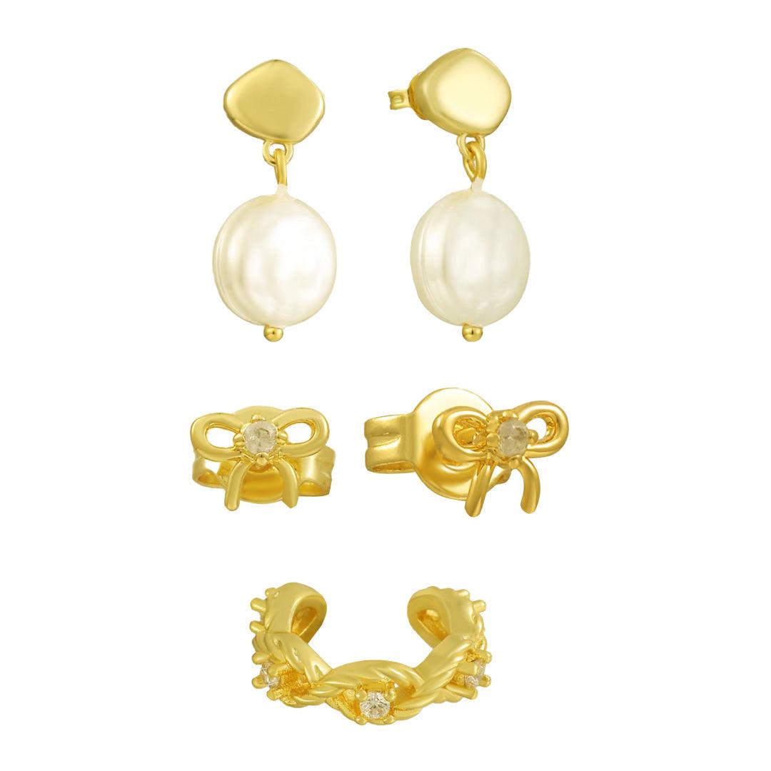 Low-Key Luxe Bundle: 3 Piece Earring and Cuff Bundle - Image 3