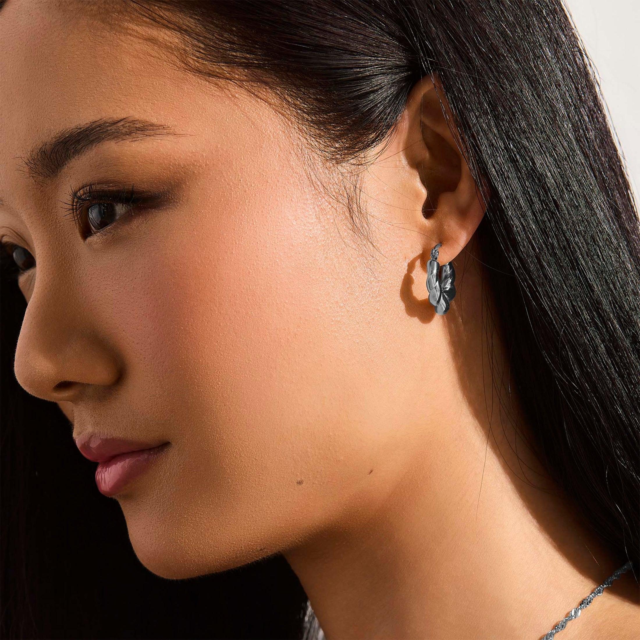 Chunky Twisted Hoop Earrings - Image 5