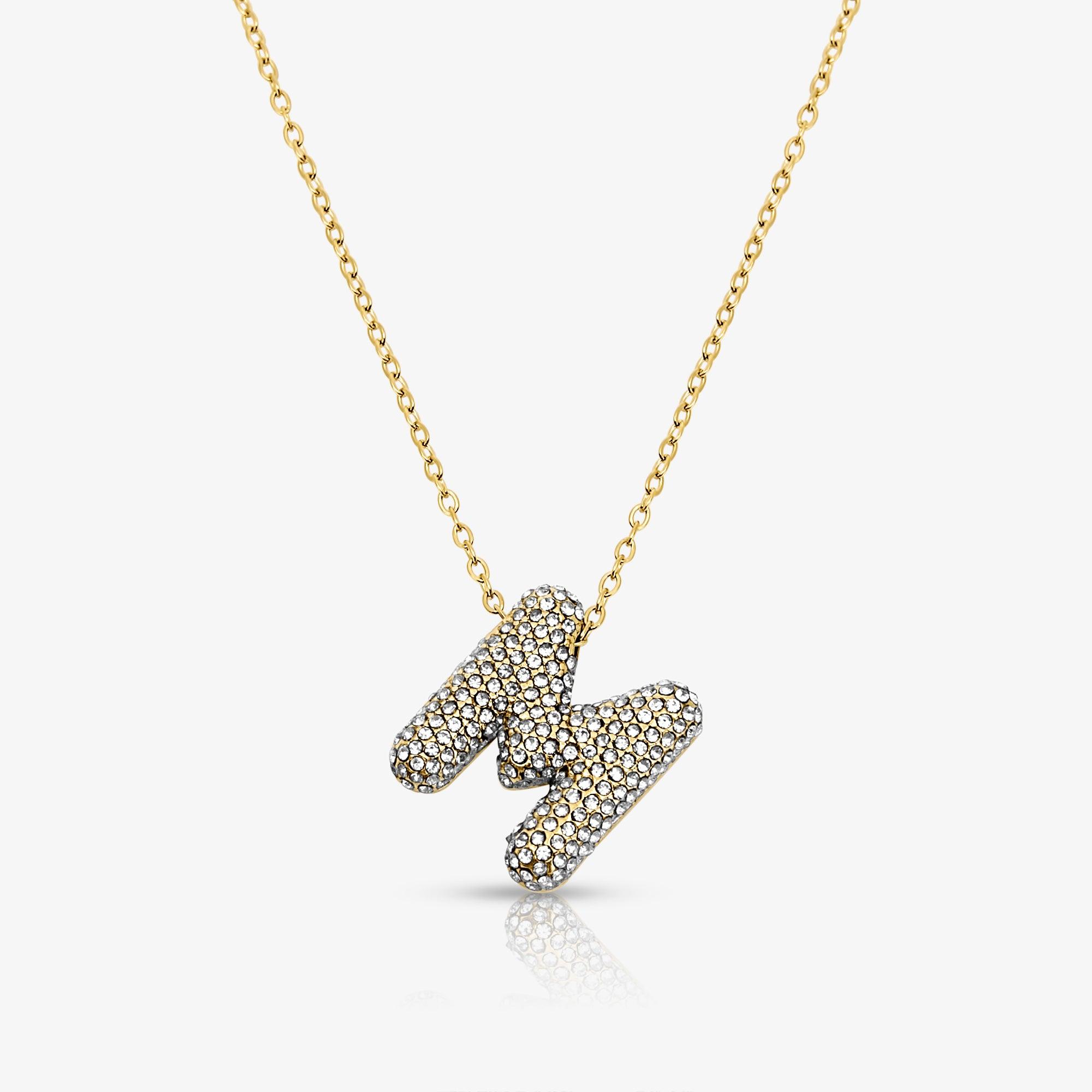 Pave Bubble Letter Necklace - Image 12