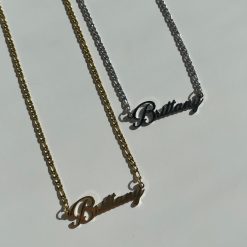 Alternative view of Custom/Personalized Nameplate Figaro Necklace