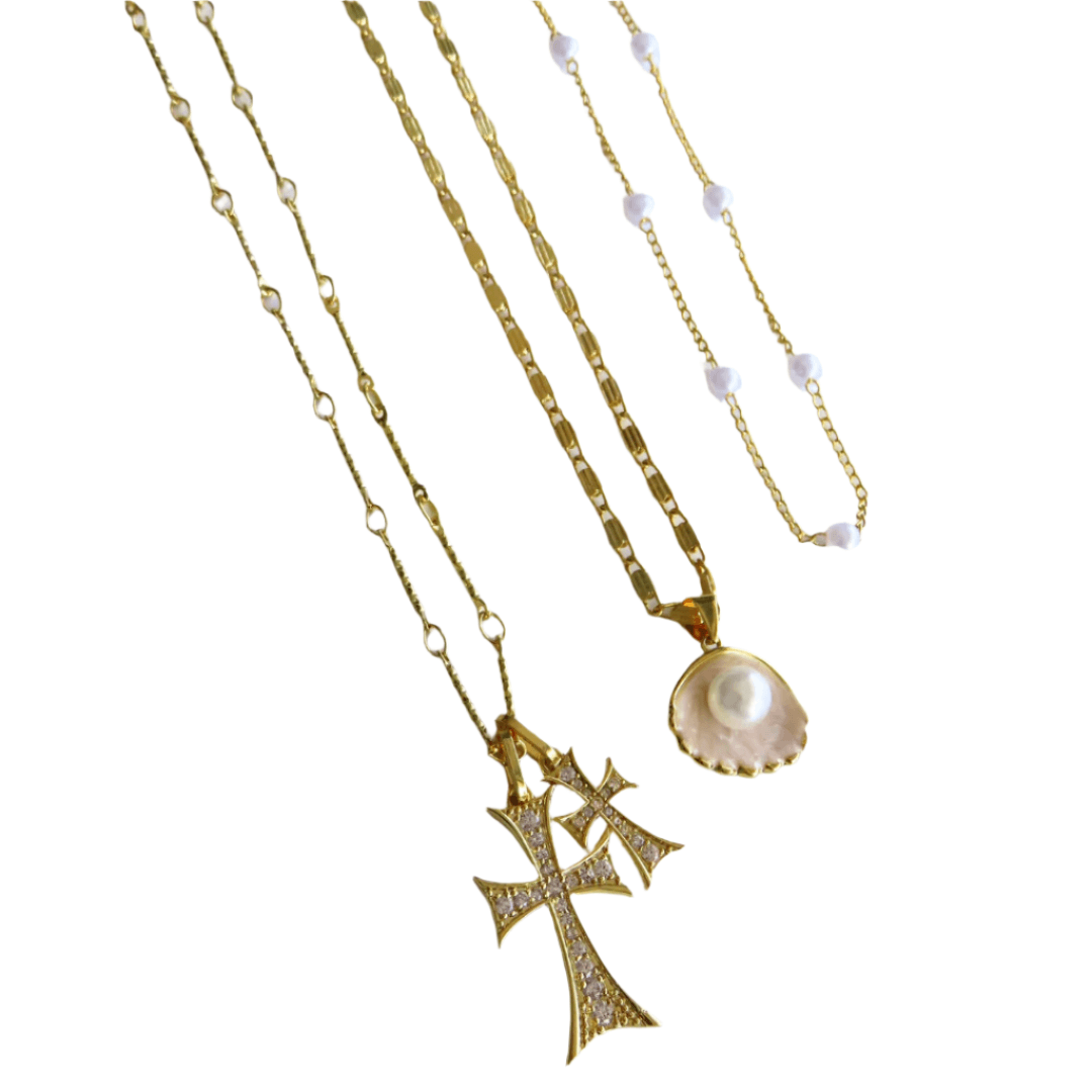 It Girl 3 Piece Necklace Bundle | Double Cross Me, Lover Girl & Meribella Necklace - Image 2