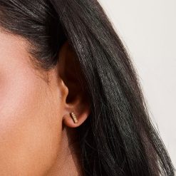 Alternative view of Crystal Bar Stud Earrings