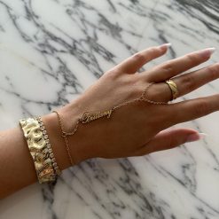 Alternative view of Custom/Personalized Name Plate Hand Chain