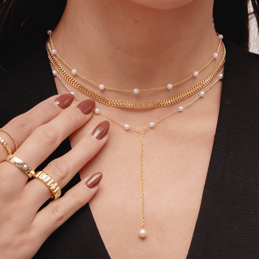 Sweet Pearl Lariat Necklace - Image 4