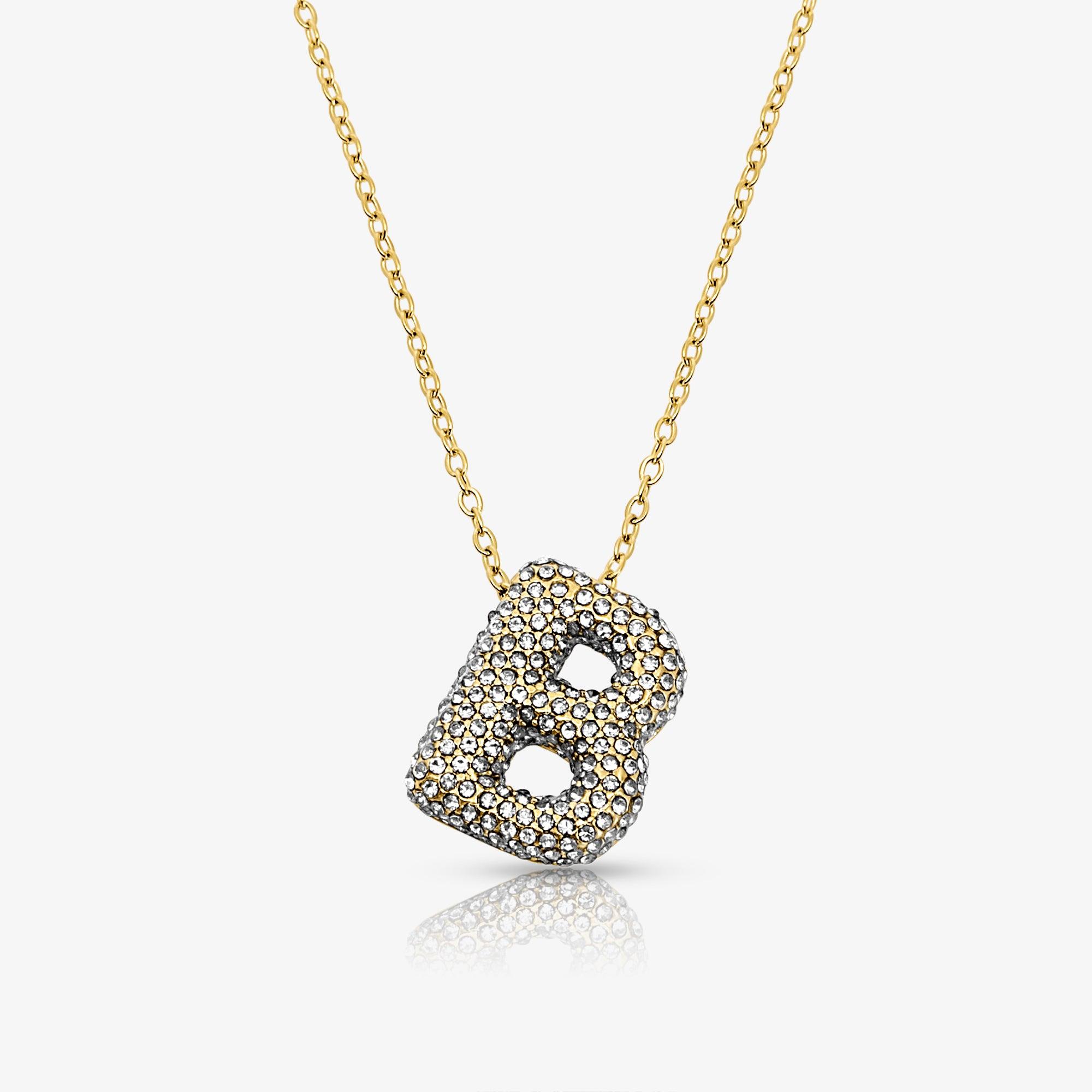 Pave Bubble Letter Necklace - Image 9