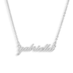 Alternative view of Custom/Personalized Lowercase Nameplate Cable Necklace