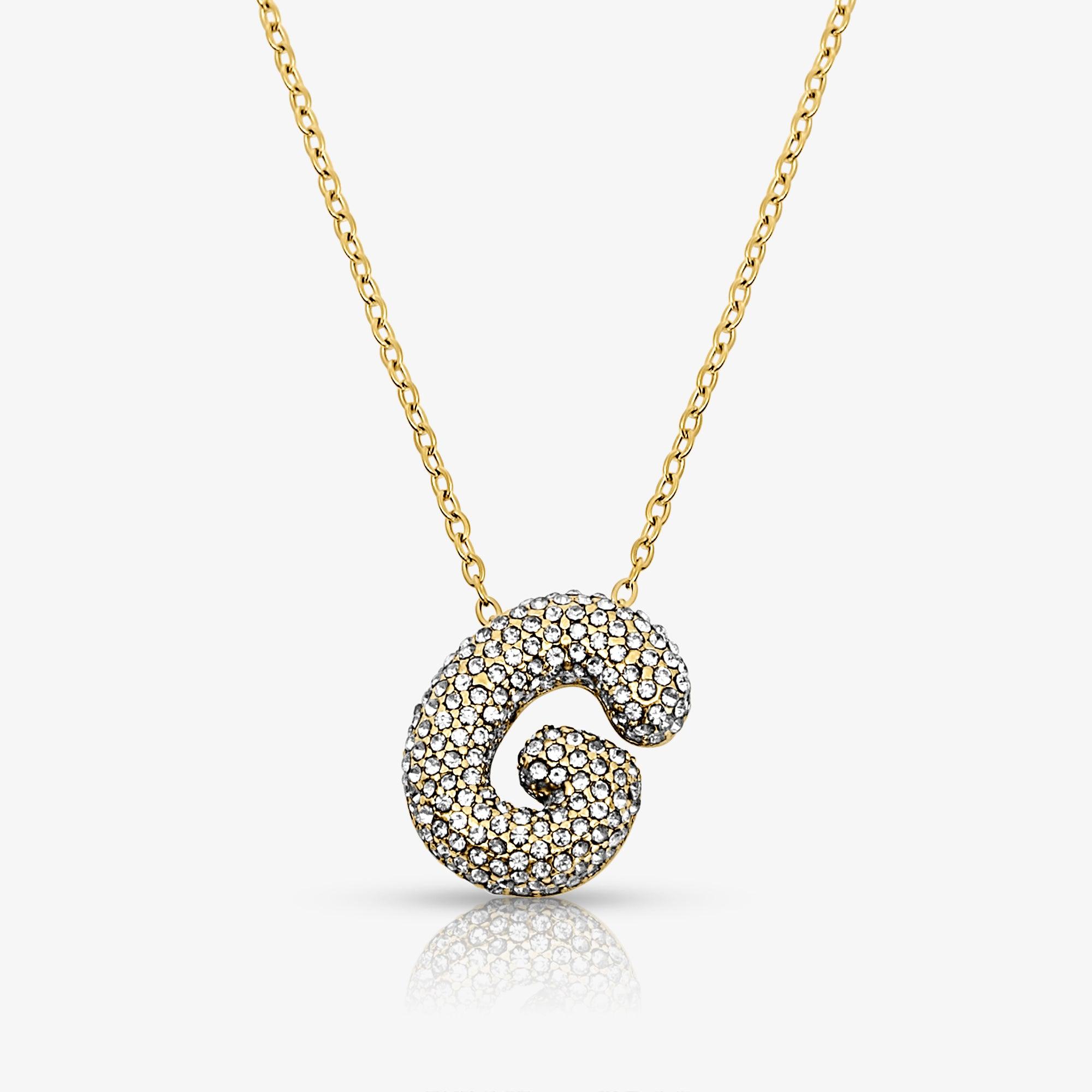 Pave Bubble Letter Necklace - Image 10
