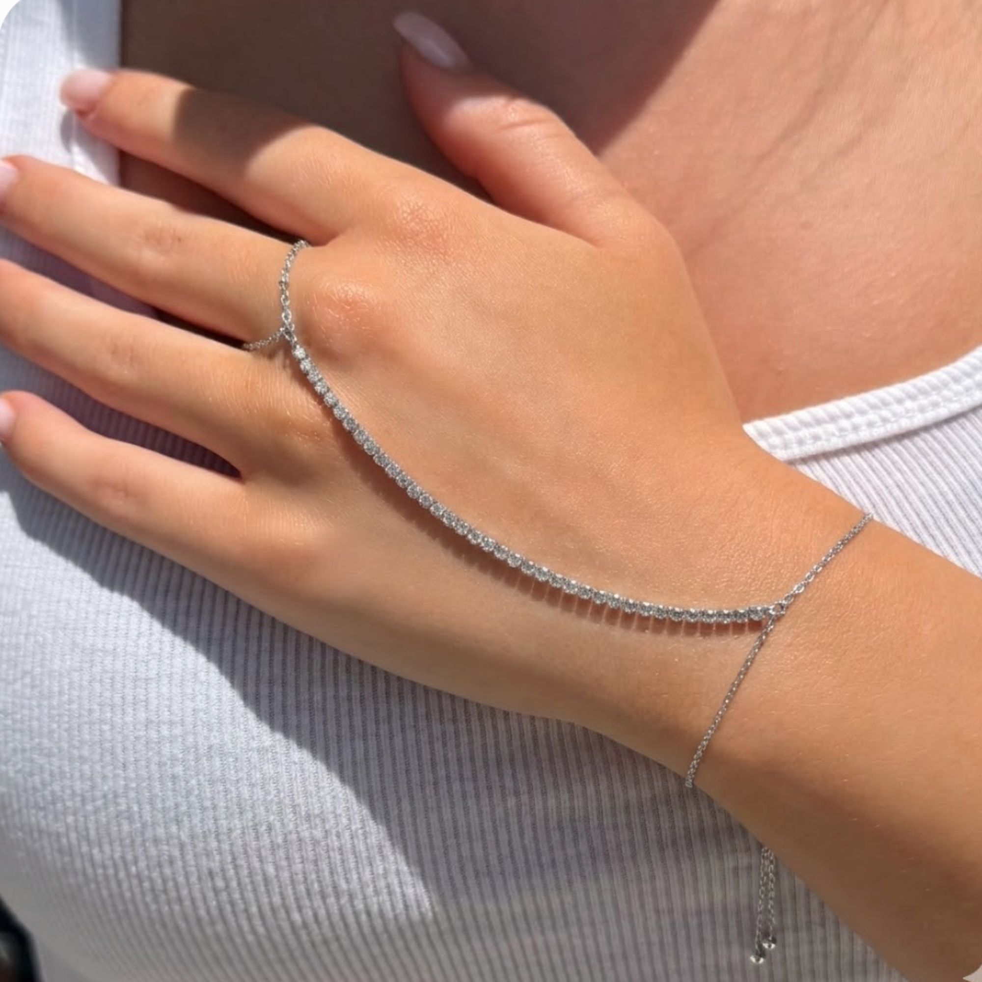 Shine Bright Tennis Hand Chain - Image 2