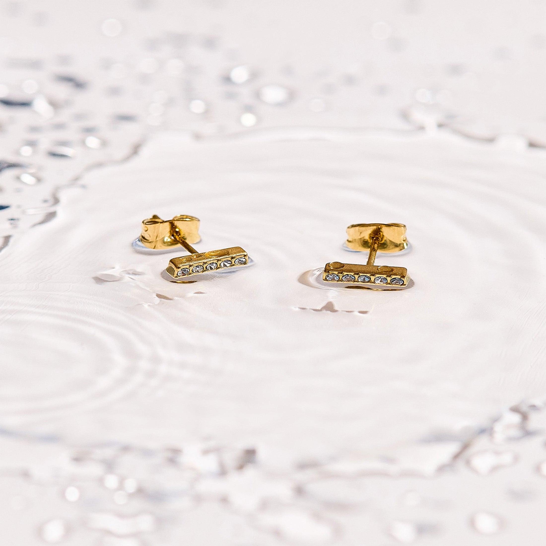 Crystal Bar Stud Earrings - Image 4