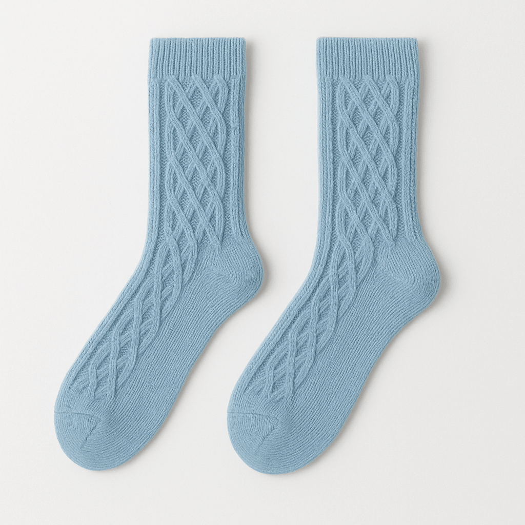 Cozy Knit Pattern Crew Socks - Image 2