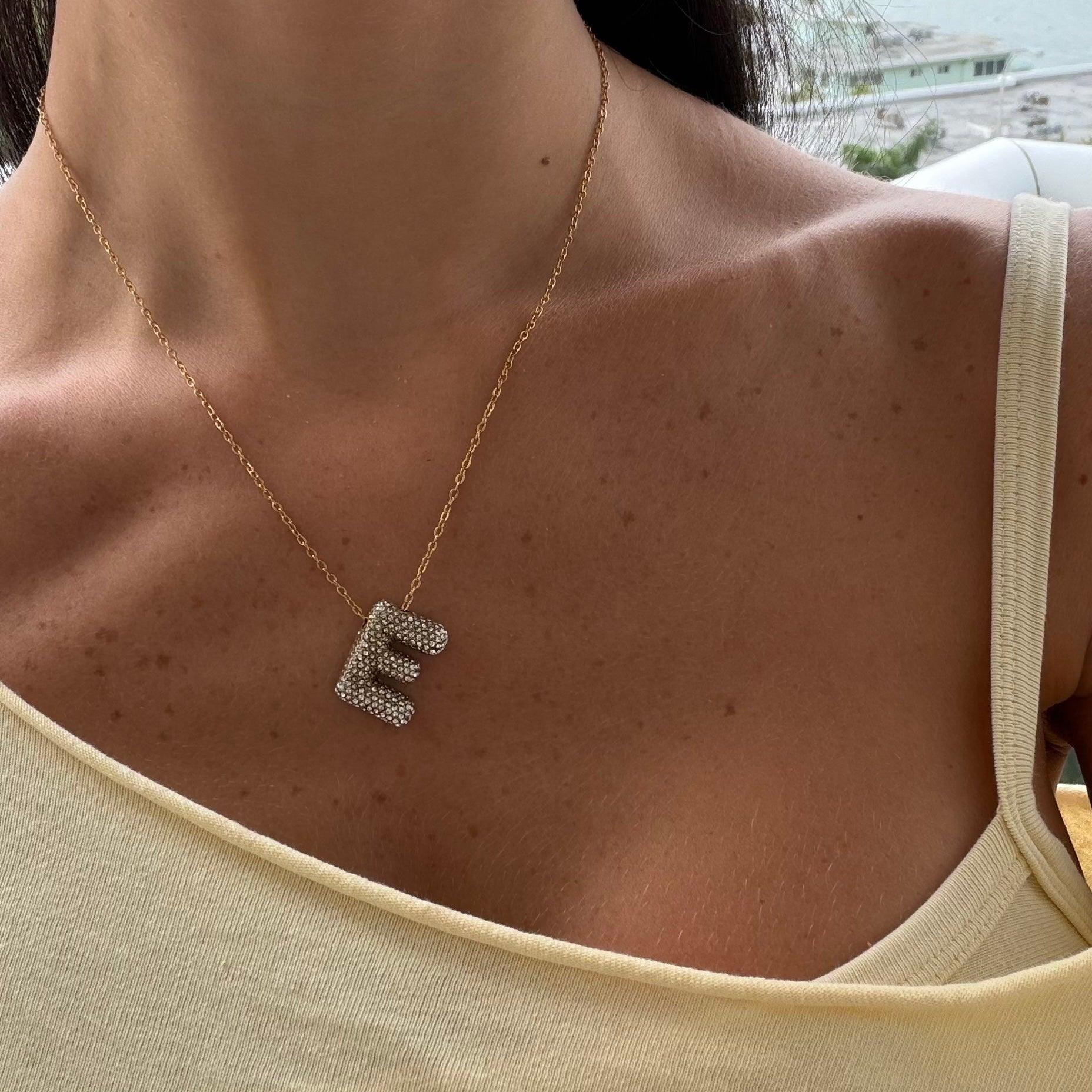 Pave Bubble Letter Necklace - Image 6