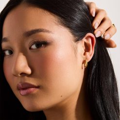 Alternative view of Bold Oval Hoop Earrings