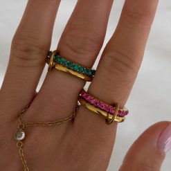 Alternative view of Rosie Glow Stacked Ring