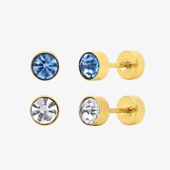 Alternative view of Siren Babe Flat Back 2 Piece Earring Set Gold