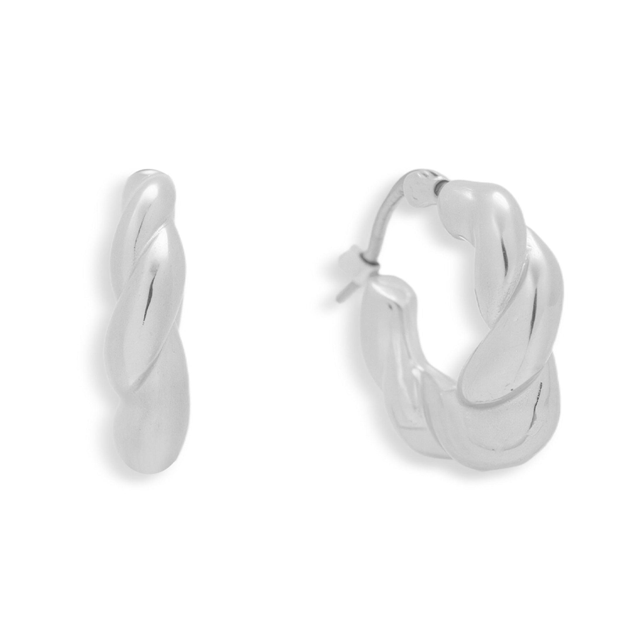 Chunky Twisted Hoop Earrings - Image 3