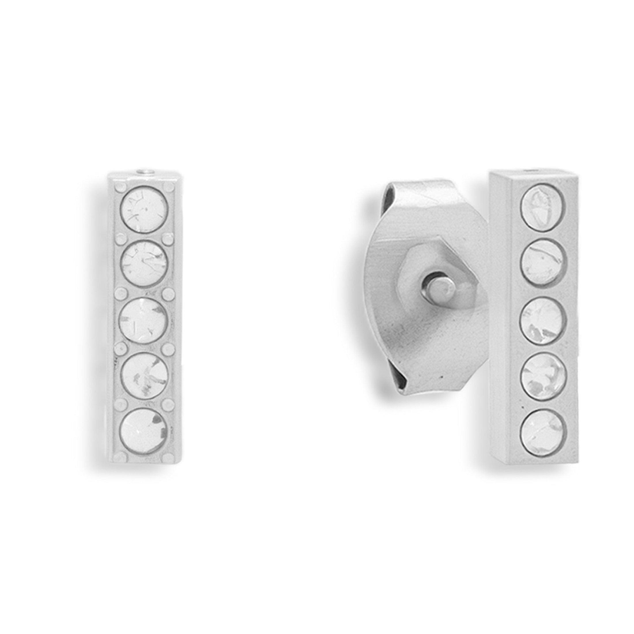 Crystal Bar Stud Earrings - Image 3