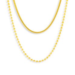 Alternative view of Layered Snake & Bead Chain Necklace