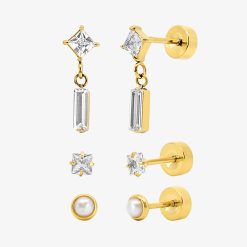 Alternative view of Sweet Shine Flat Back 3 Piece Earring Set