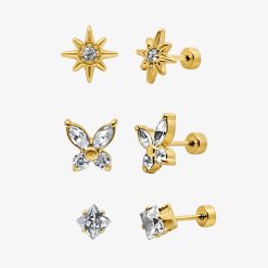 Alternative view of Eternal Twinkle 3 Pack Flat Back Earrings Set