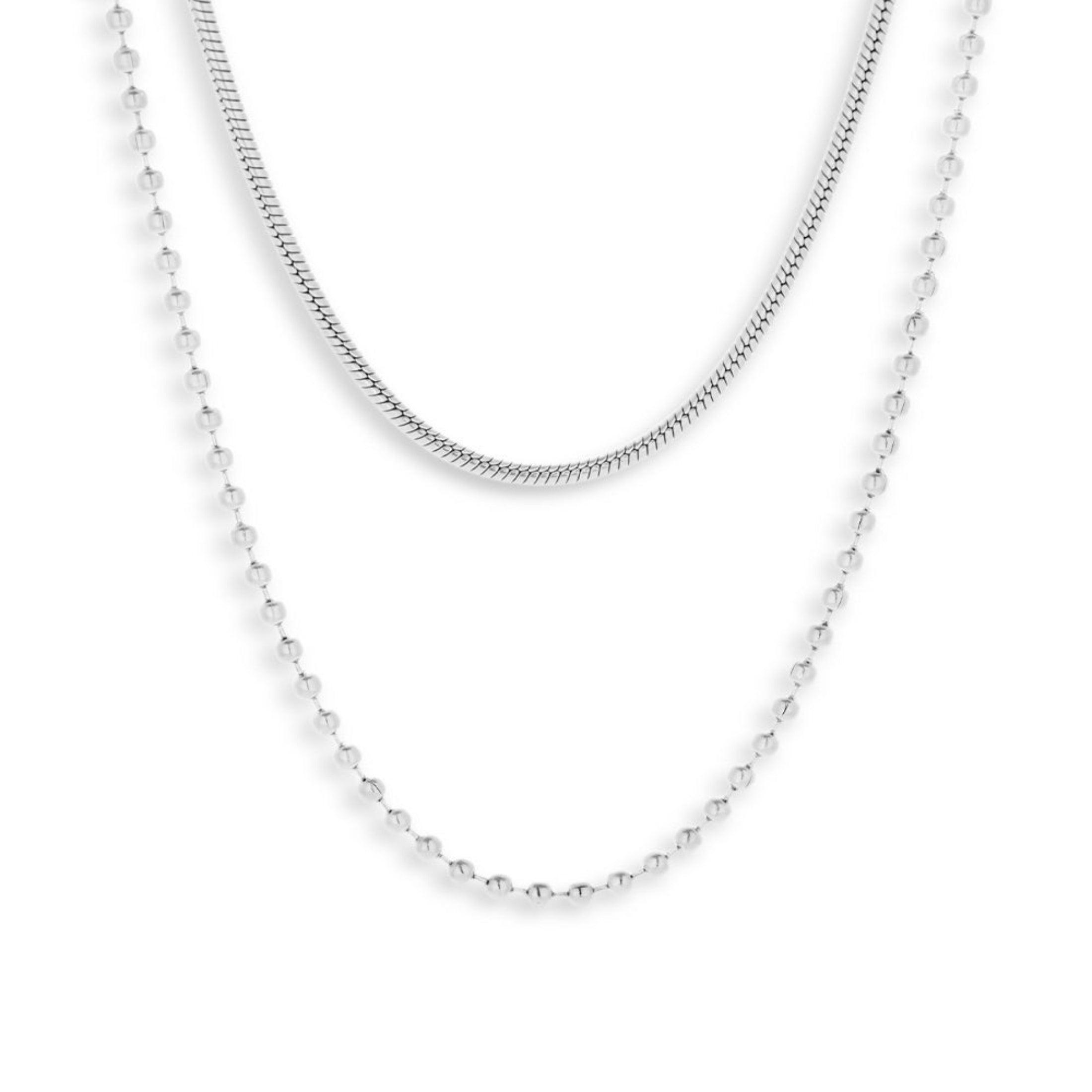 Layered Snake & Bead Chain Necklace - Image 4