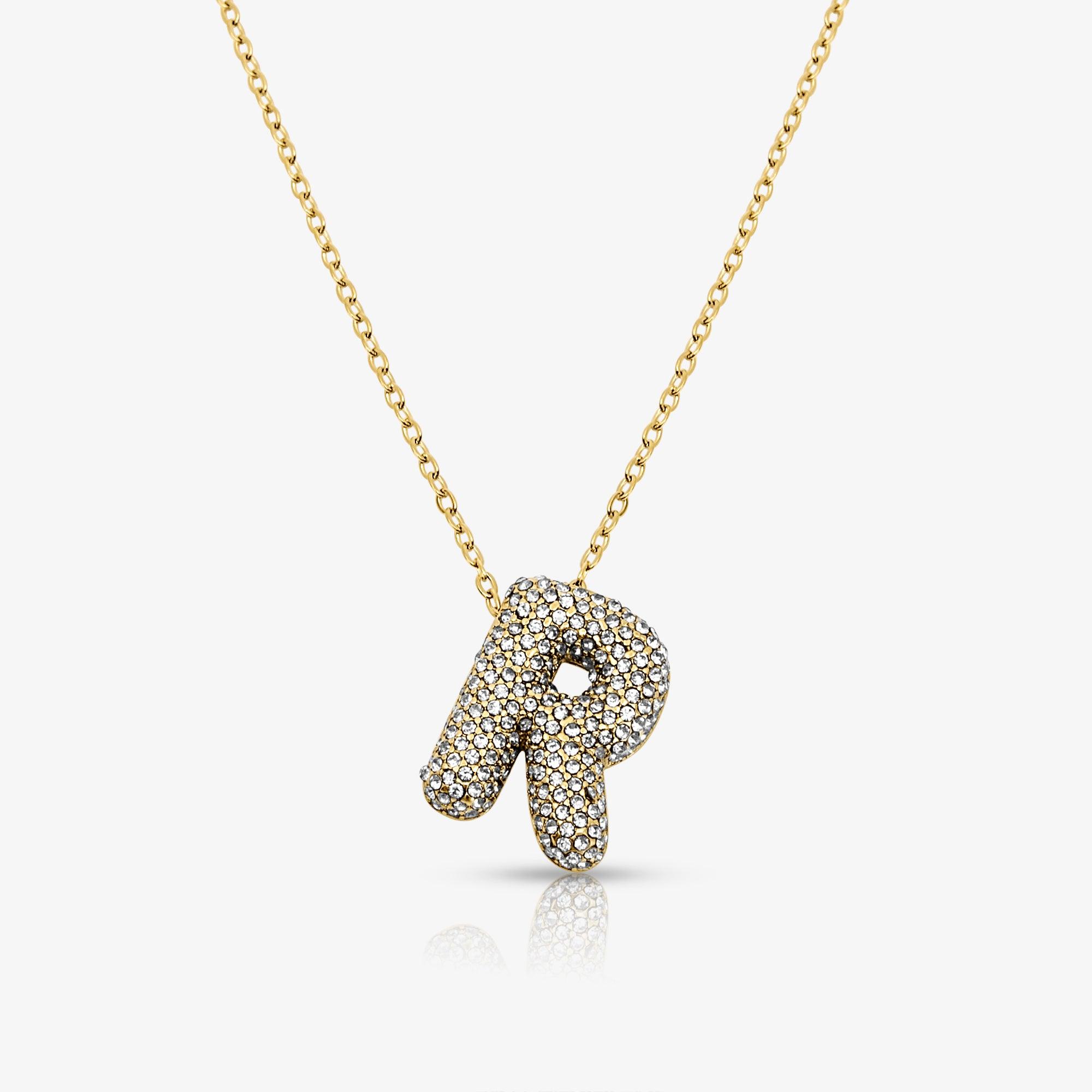 Pave Bubble Letter Necklace - Image 14