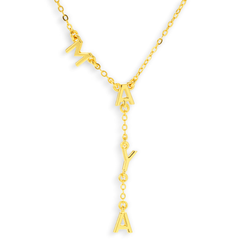 Custom/Personalized Name Drop Lariat Necklace - Image 5
