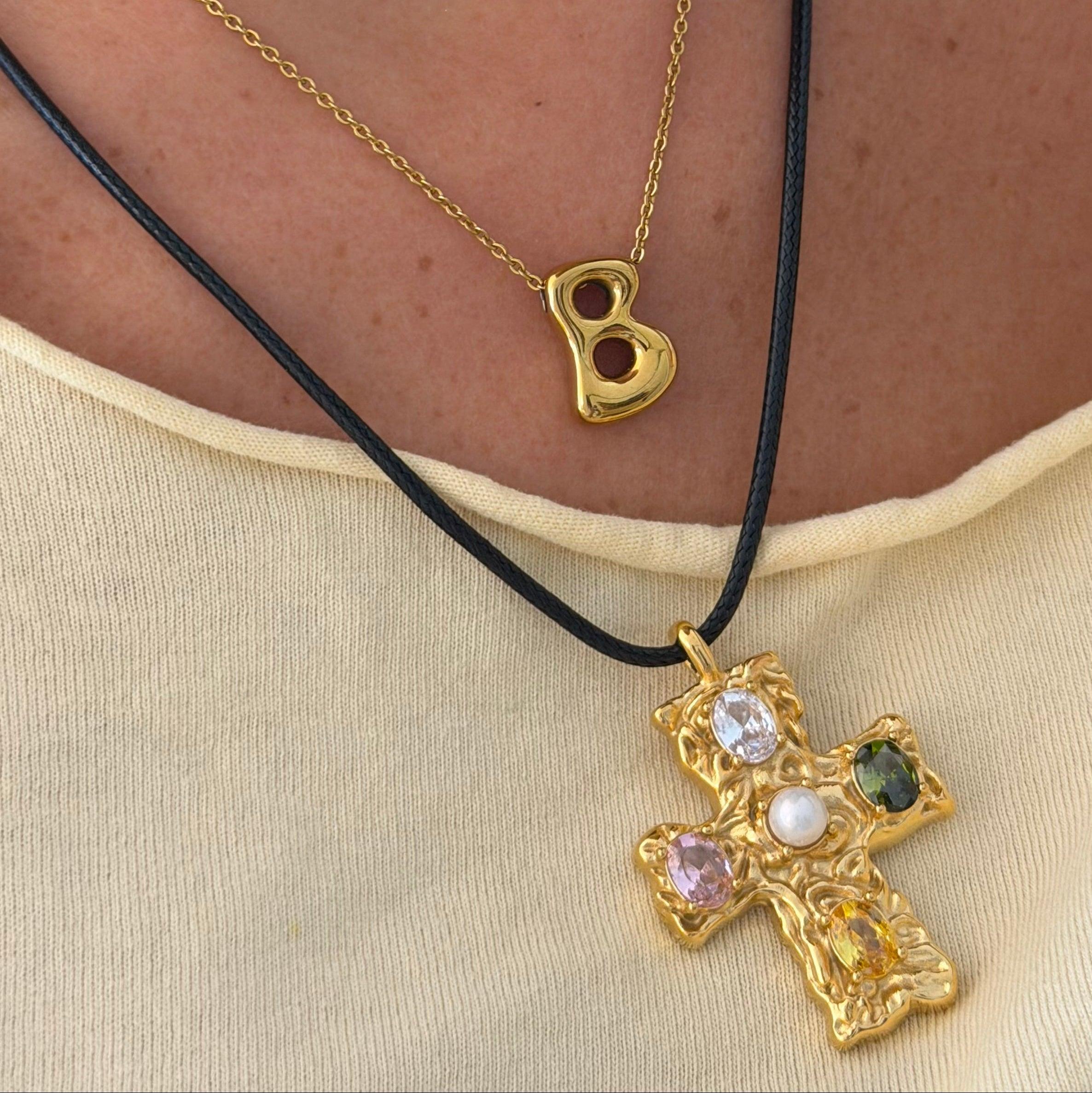 Popstar Cross Cord Necklace - Image 8