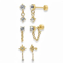 Alternative view of Meet Me At Midnight Flat Back 3-Piece Earring Set