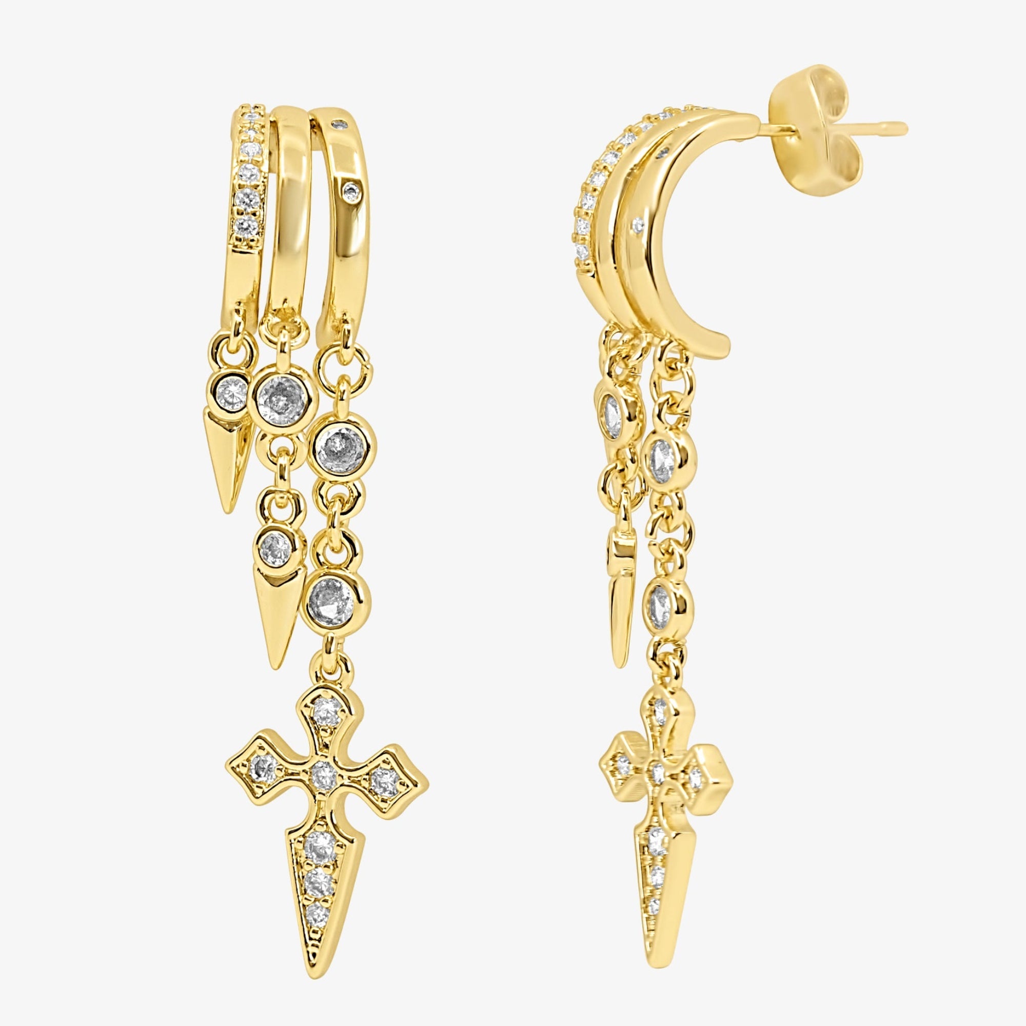 Sparkle Drop Charm Earrings - Image 3