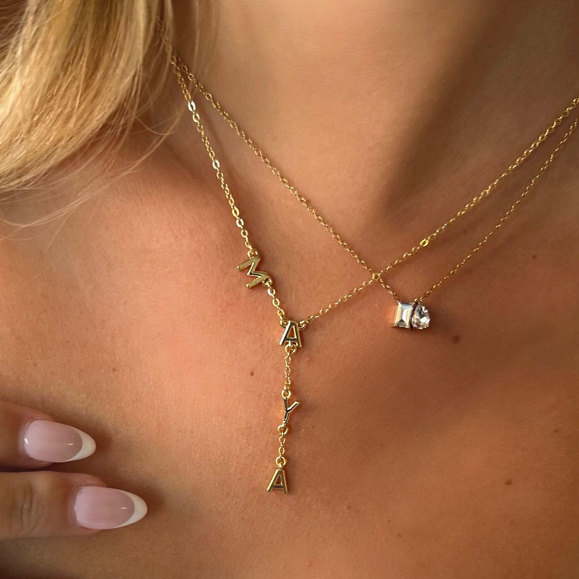 Custom/Personalized Name Drop Lariat Necklace - Image 4