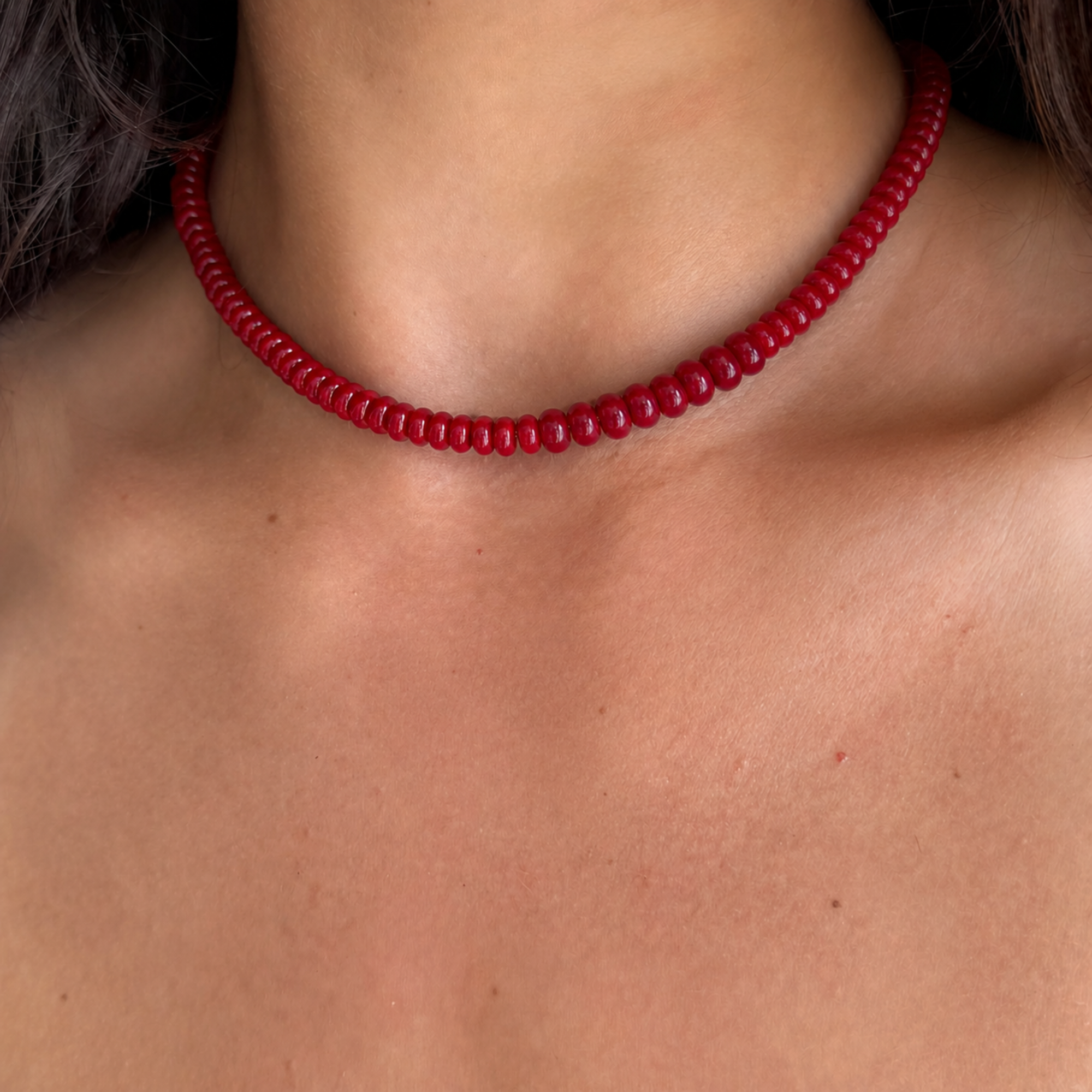 Scarlet Glow Beaded Necklace - Image 2
