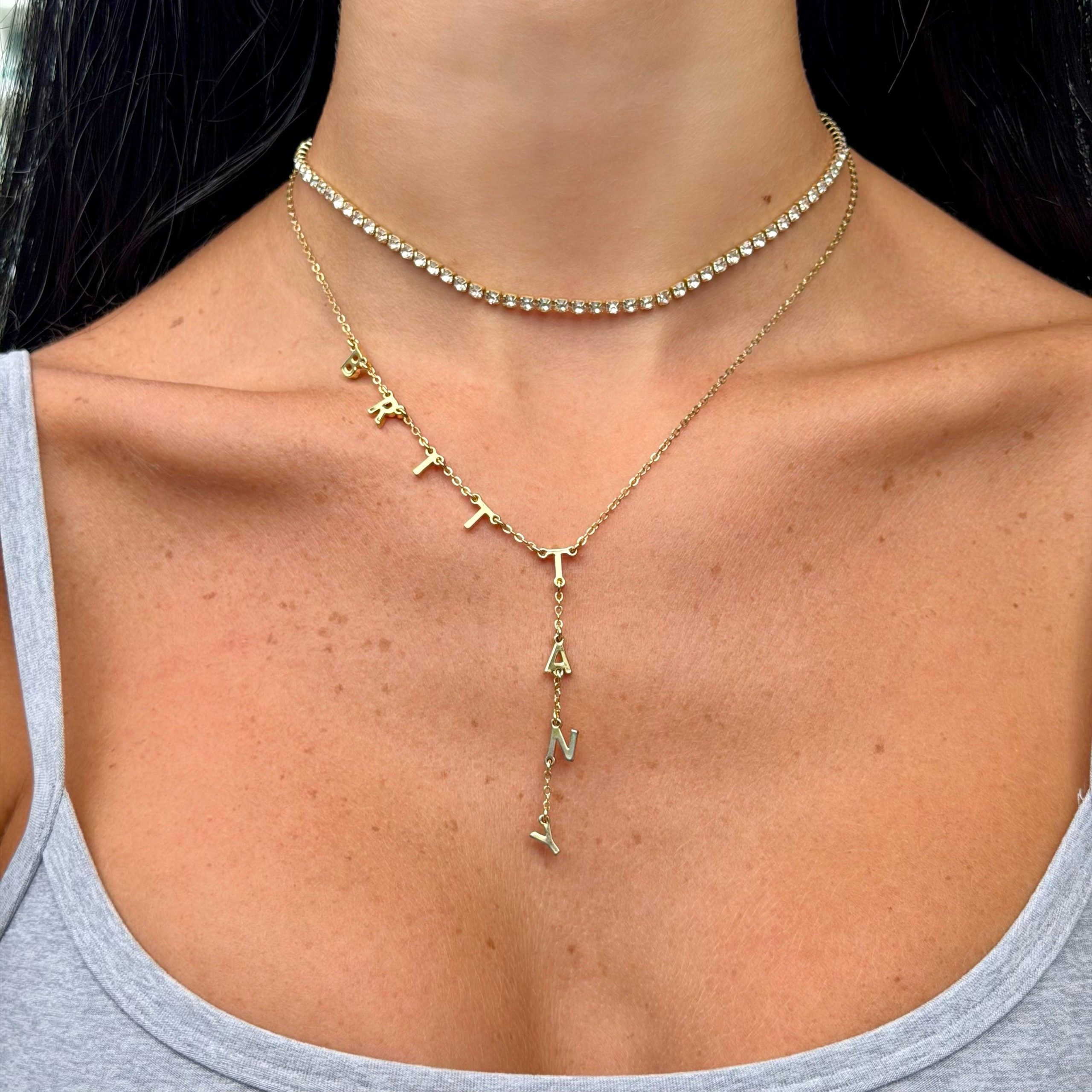 Custom/Personalized Name Drop Lariat Necklace - Image 2
