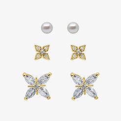 Alternative view of Petite Bloom Stud Earrings 3 Piece Pack