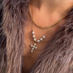 Alternative view of Pearly Blessing Cross Necklace